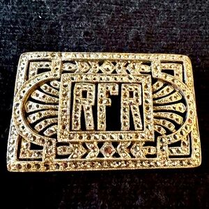 VINTAGE MARCASITE “RFR” MONOGRAM PIN, MINT CONDITION